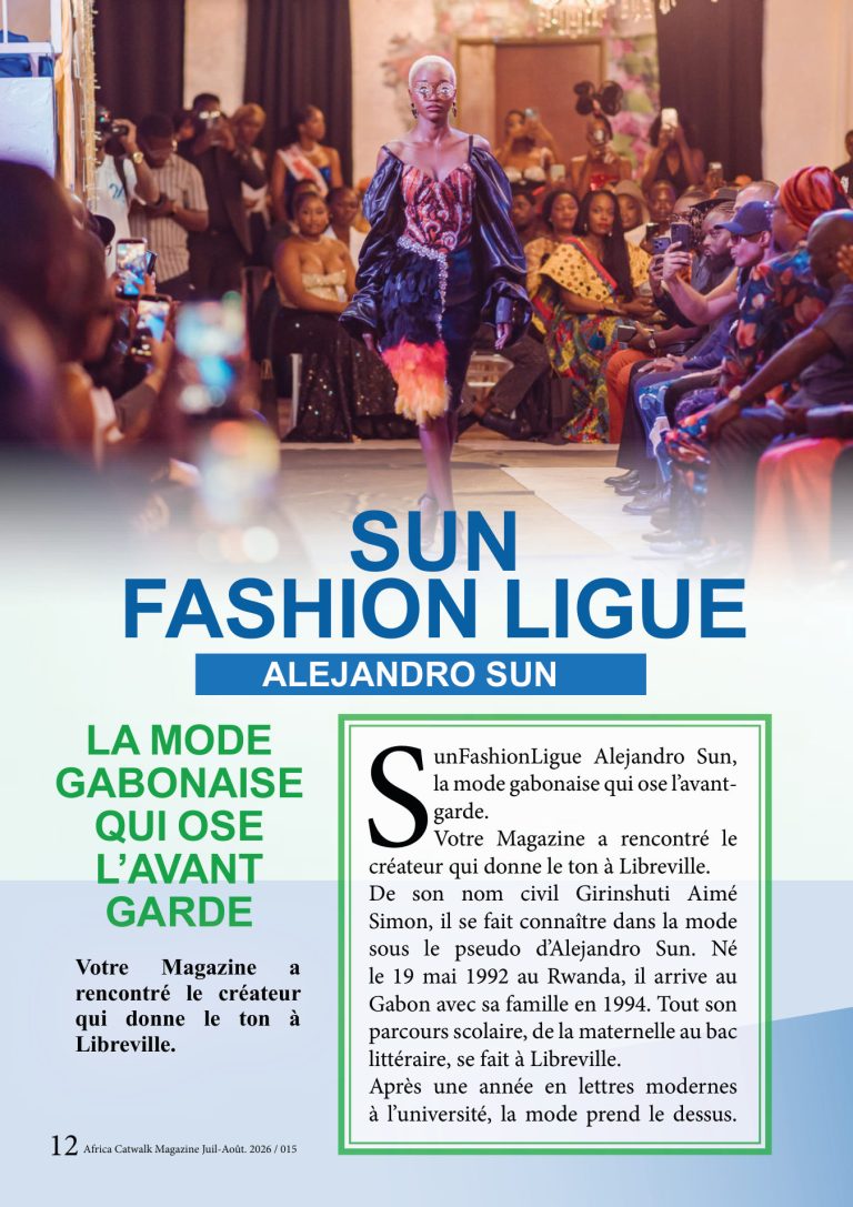 Première page de Sun fashion ligue — Alejandro sun la mode gabonaise qui ose l’avant