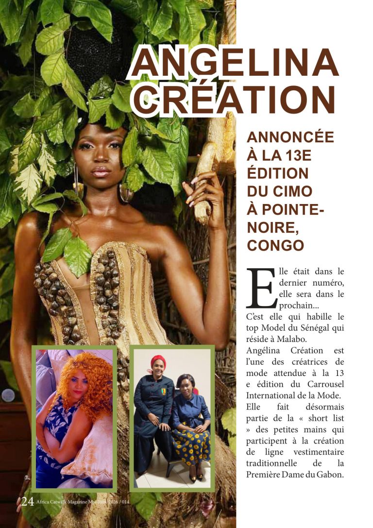 Première page de Angelina création — Annoncée à la 13e edition du CIMO a pointe noire au congo