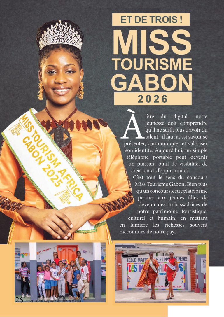 Première page de Miss tourisme gabon — Et de trois! mot de la PCO