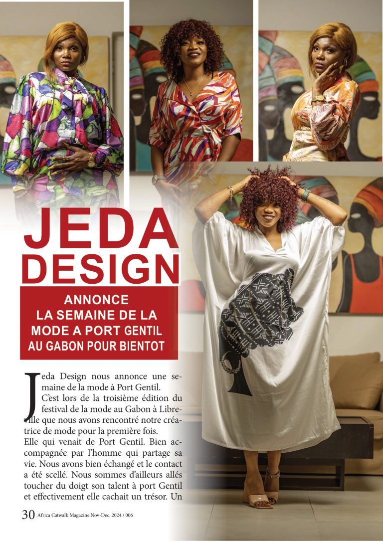 Première page de Jeda design — Annonce la semaine de la mode a port gentil au gabon
